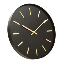 Orsina Black & Gold Wall Clock, Stylish Clock For Livingroom Wall, Functional Kitchen Clock, Versatile Big Clock - thumbnail 2
