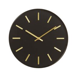 Orsina Black & Gold Wall Clock, Stylish Clock For Livingroom Wall, Functional Kitchen Clock, Versatile Big Clock