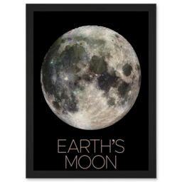 Artery8 NASA Our Solar System Earth's Moon Lunar Galileo Image Artwork Framed Wall Art Print A4 in Black - thumbnail 1
