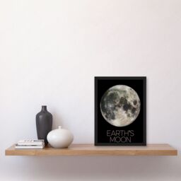 Artery8 NASA Our Solar System Earth's Moon Lunar Galileo Image Artwork Framed Wall Art Print A4 in Black - thumbnail 2