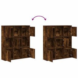 Berkfield Home Bookcase Smoked Oak 89x24x101.5 cm Engineered Wood in Brown - thumbnail 7