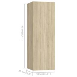 Berkfield Home Practical 5 Piece TV Cabinet Sets Sonoma Oak Engineered Wood in Light Tan - thumbnail 9