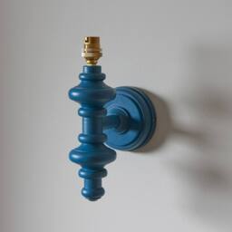 Netlighting Carnaby Blue Wall Light Fabric Ikat Shade 20cm B22 - thumbnail 5