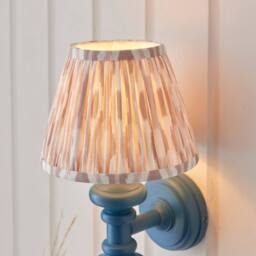 Netlighting Carnaby Blue Wall Light Fabric Ikat Shade 20cm B22 - thumbnail 4