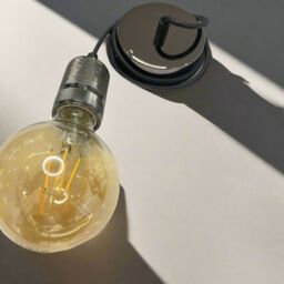 CGC Lighting 'Sydney' Black Knurled Single Band 1.5m adjustable E27 Ceiling Pendant & Matching ceiling Rose - thumbnail 2