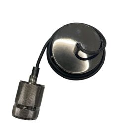 CGC Lighting 'Sydney' Black Knurled Single Band 1.5m adjustable E27 Ceiling Pendant & Matching ceiling Rose - thumbnail 3