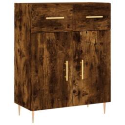 Berkfield Home Highboard Smoked Oak 69.5x34x180 cm Engineered Wood in Brown - thumbnail 7