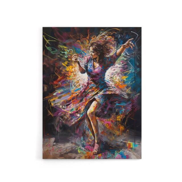 "Artery8 Woman Dancing To Dynamic Music Canvas Wall Art Print - Size: W18"" x H24""" - image 1