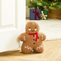 OHS Gingerbread Weighted Boucle Decorative Doorstop in Brown