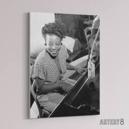"Artery8 Jazz Pianist Mary Lou Williams Canvas Wall Art Print in Grey - Size: W18"" x H24""" - thumbnail 2