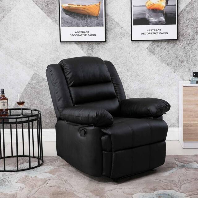 LUXURY LIFE Loxley Leather Recliner Armchair in Black - image 1