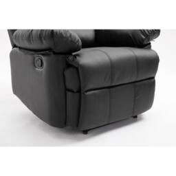 LUXURY LIFE Loxley Leather Recliner Armchair in Black - thumbnail 5
