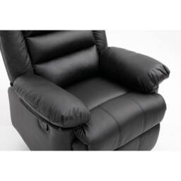 LUXURY LIFE Loxley Leather Recliner Armchair in Black - thumbnail 4