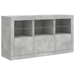 Berkfield Home Sideboard with LED Lights Concrete Grey 123x37x67 cm - Size: 123 x 37 x 67 cm - thumbnail 5