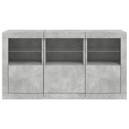 Berkfield Home Sideboard with LED Lights Concrete Grey 123x37x67 cm - Size: 123 x 37 x 67 cm - thumbnail 6