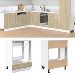 Berkfield Home Oven Cabinet Sonoma Oak 60x46x81.5 cm Engineered Wood in Light Tan - thumbnail 2
