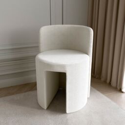 CARME HOME Romy Ivory Two - Tone Fabric Bouclé & Corduroy Dressing Table with Evie LED Mirror & Hattie Bouclé Stool - thumbnail 7