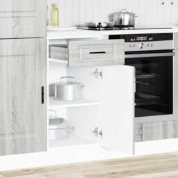 Berkfield Home Kitchen Base Cabinet¬†Porto Grey Sonoma Engineered Wood - thumbnail 1