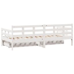 Berkfield Home Daybed with Drawers without Mattress White 90x190 cm Single Solid Wood - thumbnail 6