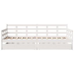 Berkfield Home Daybed with Drawers without Mattress White 90x190 cm Single Solid Wood - thumbnail 4