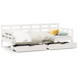 Berkfield Home Daybed with Drawers without Mattress White 90x190 cm Single Solid Wood - thumbnail 2