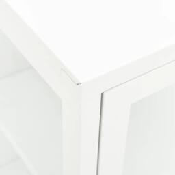 Berkfield Home Sideboard White 70x35x70 cm Steel & Glass - Size: 70 x 35 x 70 cm - thumbnail 8