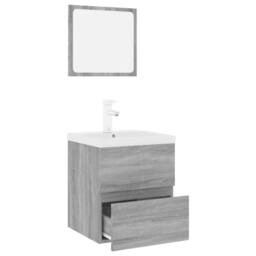 Berkfield Home Full Bathroom Furniture Set Grey Sonoma Engineered Wood
