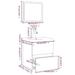 Berkfield Home Full Bathroom Furniture Set Grey Sonoma Engineered Wood - thumbnail 7