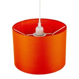 Happy Homewares Contemporary Drum Lamp Shade in Vibrant Orange Cotton Blend Fabric - Size: 12 inches - thumbnail 3
