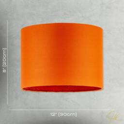 Happy Homewares Contemporary Drum Lamp Shade in Vibrant Orange Cotton Blend Fabric - Size: 12 inches - thumbnail 7