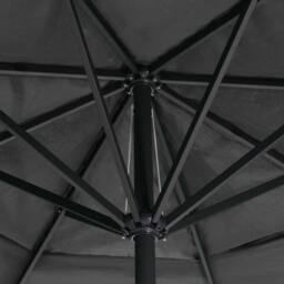 Berkfield Home Outdoor Parasol with Aluminium Pole 600 cm Anthracite in Black - thumbnail 5