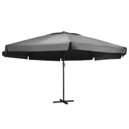 Berkfield Home Outdoor Parasol with Aluminium Pole 600 cm Anthracite in Black - thumbnail 1