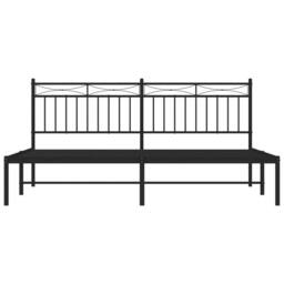 Berkfield Home Metal Bed Frame with Headboard Black 180x200 cm Super King - thumbnail 5