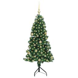 Berkfield Home Corner Artificial Christmas Tree Green 150 cm PVC & Metal - thumbnail 3