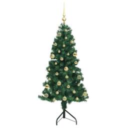 Berkfield Home Corner Artificial Christmas Tree Green 150 cm PVC & Metal - thumbnail 4