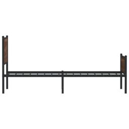 Berkfield Home Metal Bed Frame without Mattress Brown Oak 90x190 cm Single - thumbnail 6