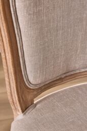 Dibor Set of 2 Rustic Vintage Loire Linen Solid Wood Frame Home Furniture Dining Chairs in Grey - thumbnail 4