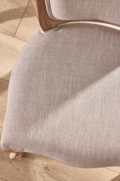 Dibor Set of 2 Rustic Vintage Loire Linen Solid Wood Frame Home Furniture Dining Chairs in Grey - thumbnail 6