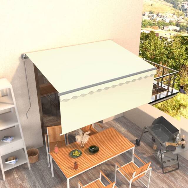 Berkfield Home Manual Retractable Awning with Blind 3x2.5m Cream in Beige - image 1