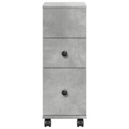 Berkfield Home Narrow Bathroom Cabinet with Wheels Concrete Grey Engineered Wood - thumbnail 4