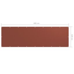 Berkfield Home Balcony Screen Terracotta 120x400 cm Oxford Fabric in Brown - thumbnail 5