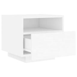 Berkfield Home Bedside Cabinet with LED Lights White 40x39x37 cm - Size: 40 x 39 x 37 cm - thumbnail 6