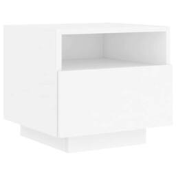 Berkfield Home Bedside Cabinet with LED Lights White 40x39x37 cm - Size: 40 x 39 x 37 cm - thumbnail 5