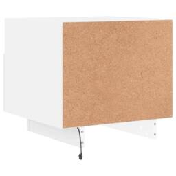 Berkfield Home Bedside Cabinet with LED Lights White 40x39x37 cm - Size: 40 x 39 x 37 cm - thumbnail 9