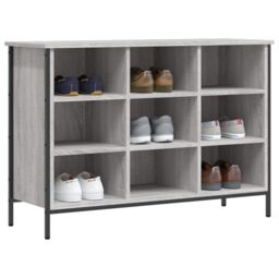 Berkfield Home Shoe Cabinet Grey Sonoma 100x35x70 cm Engineered Wood - Size: 100 x 35 x 70 cm - thumbnail 3