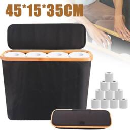 KORVIXA Waterproof Toilet Paper Storage Stand in Black - Size: 50 cm x 80 cm - thumbnail 2