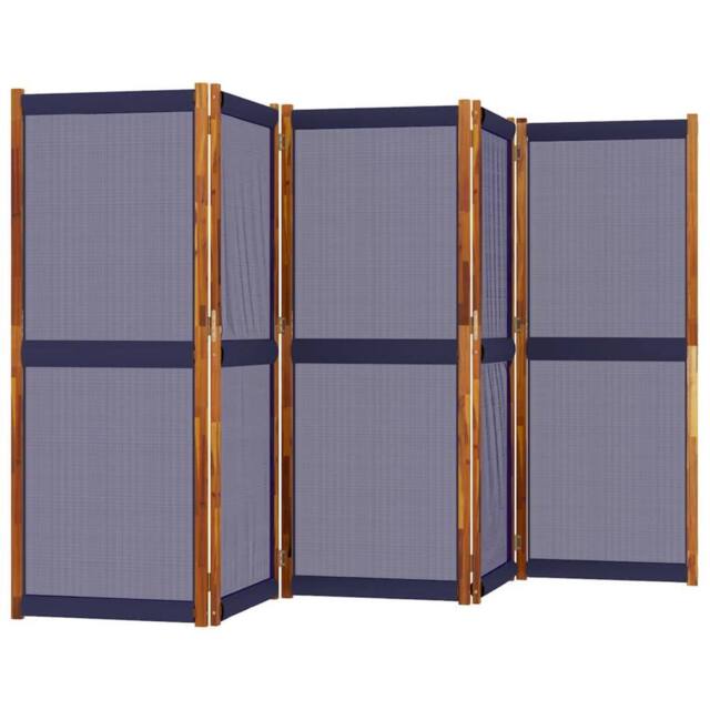 Berkfield Home Beautiful 5-Panel Room Divider Dark Blue 350x180 cm in Navy - image 1