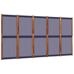 Berkfield Home Beautiful 5-Panel Room Divider Dark Blue 350x180 cm in Navy - thumbnail 3