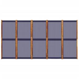 Berkfield Home Beautiful 5-Panel Room Divider Dark Blue 350x180 cm in Navy - thumbnail 4