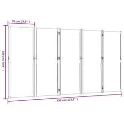 Berkfield Home Beautiful 5-Panel Room Divider Dark Blue 350x180 cm in Navy - thumbnail 8
